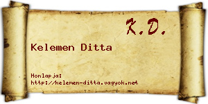 Kelemen Ditta névjegykártya